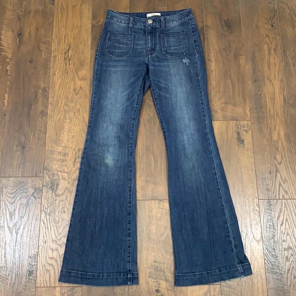 Dex Flared Ashbury Distressed Dark Wash Jeans